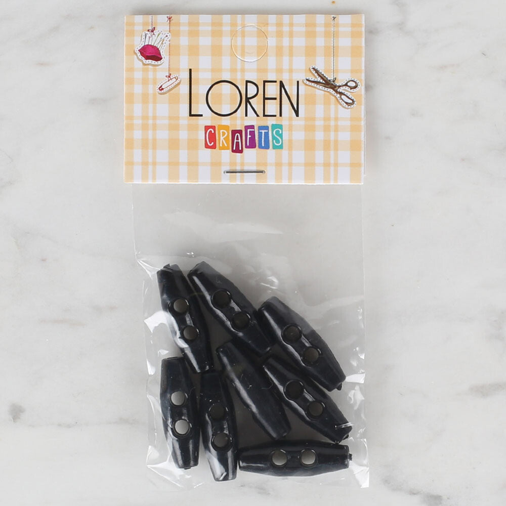 Loren Crafts 8 Pack Shepherd Button, Black - 11
