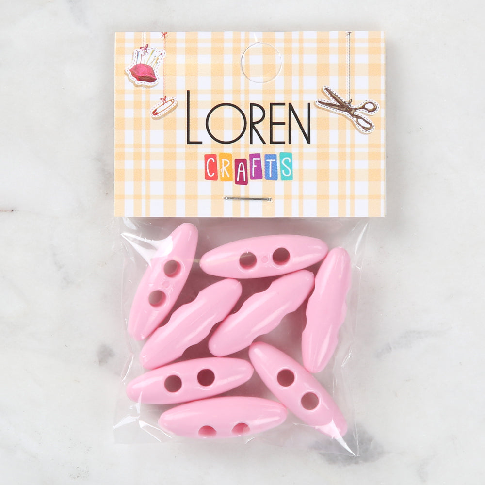 Loren Crafts 8 Pack Shepherd Button, Pink- 100