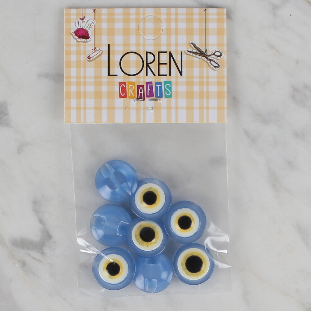 Loren Crafts 8 Pack Blue Bead Button, Blue - 160