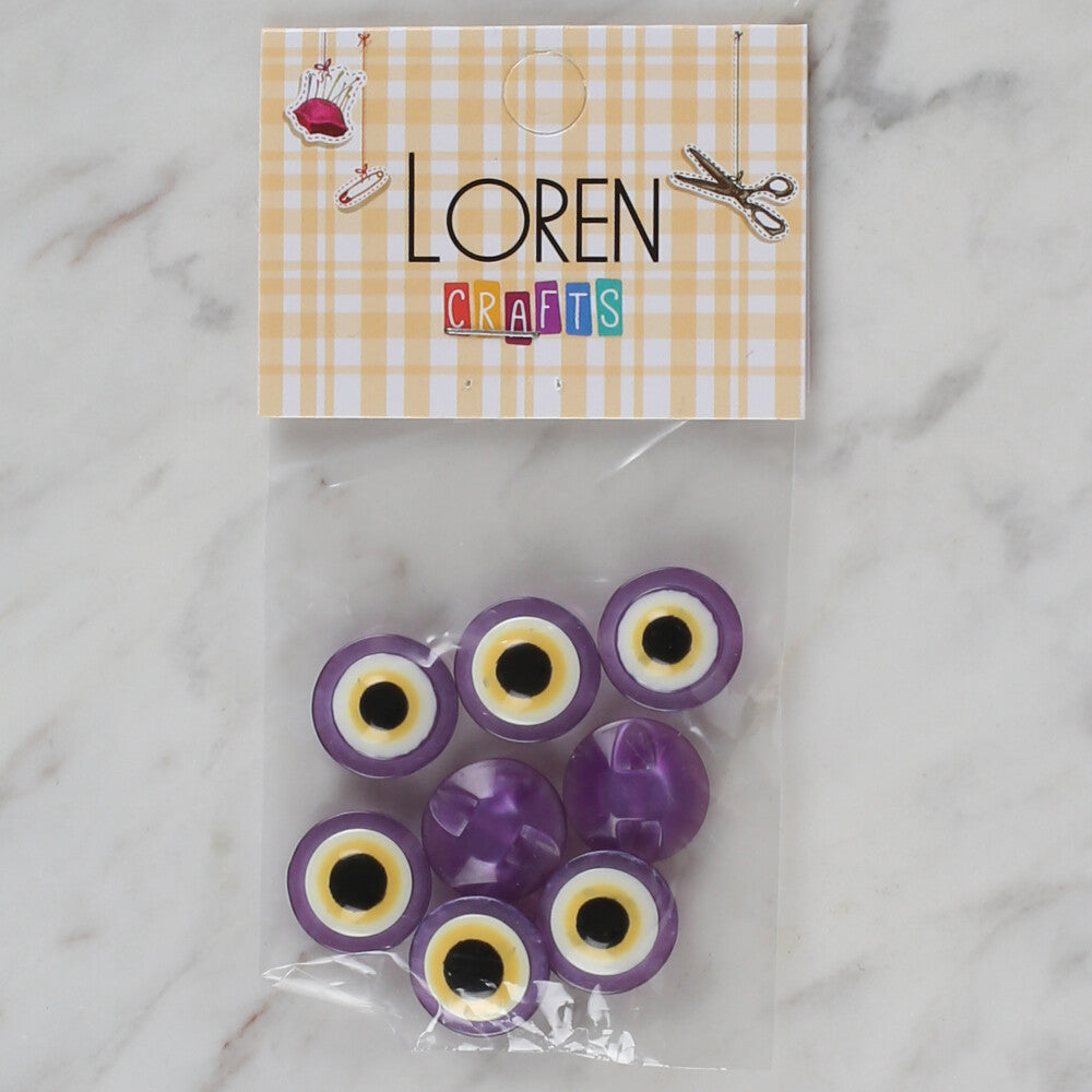 Loren Crafts 8 Pack Blue Bead Button, Purple - 169