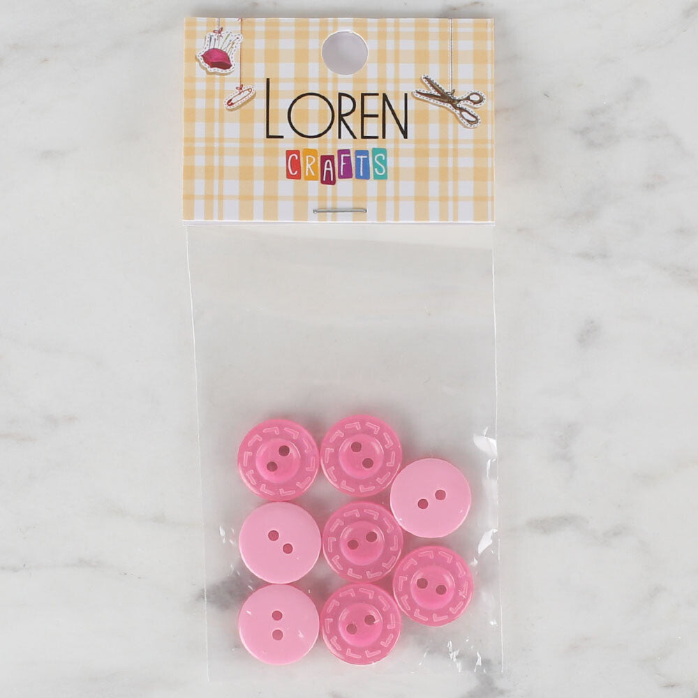 Loren Crafts 8  Pack Wooden Button - 189