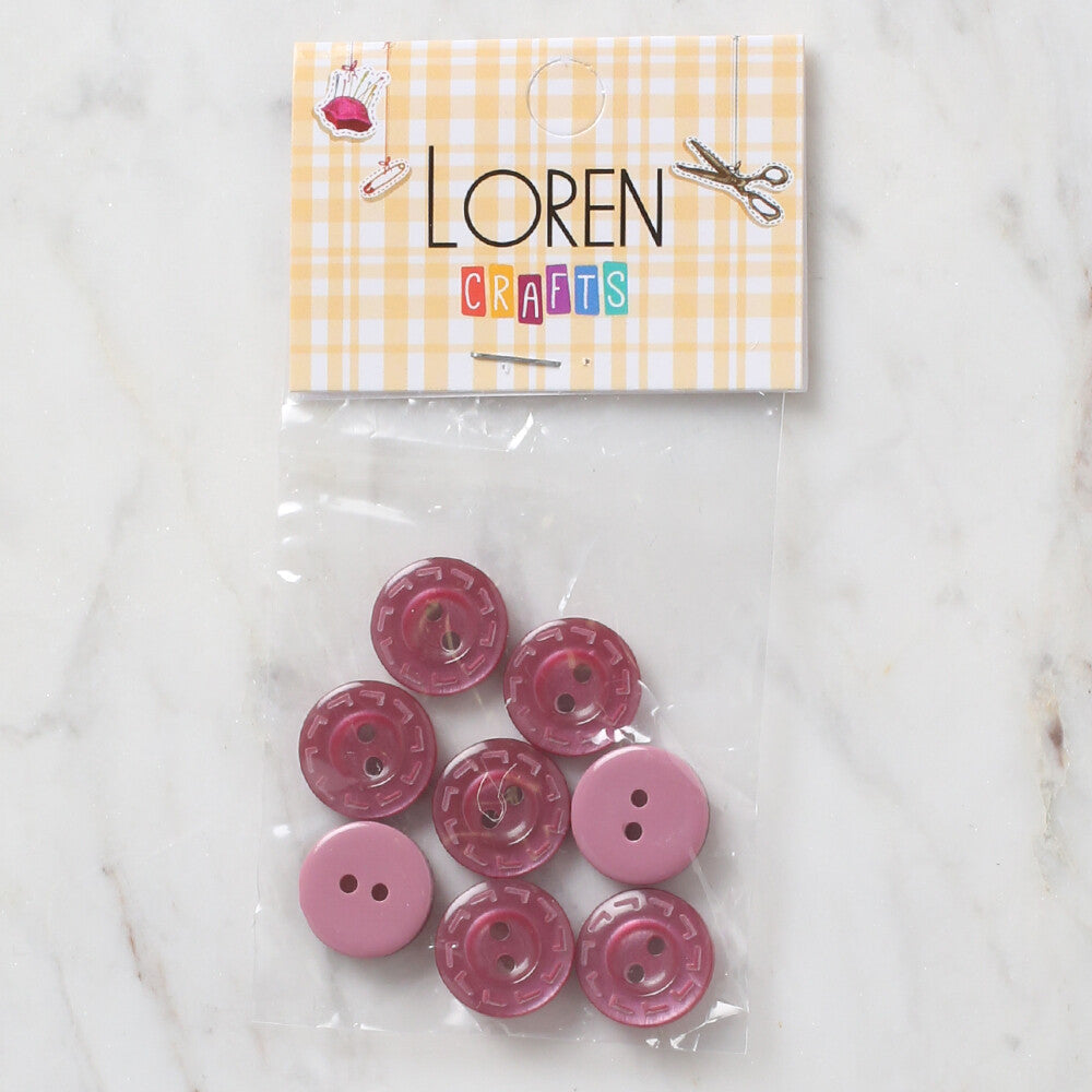 Loren Crafts 8 Pack Cherry Rotten Button - 190