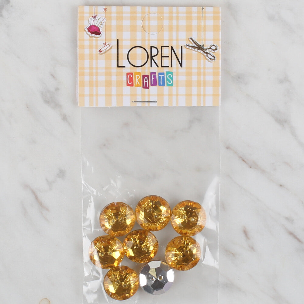 Loren Crafts 8 Pack Shiny Button - 224