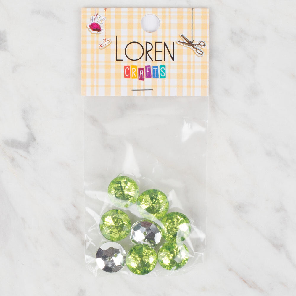 Loren Crafts 8 Pack Shiny Button - 229