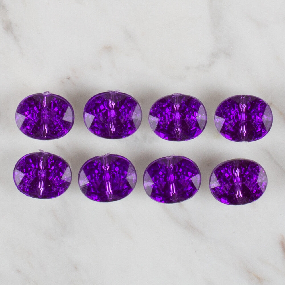 Loren Crafts 8 Pack Shiny Button,  Purple - 236