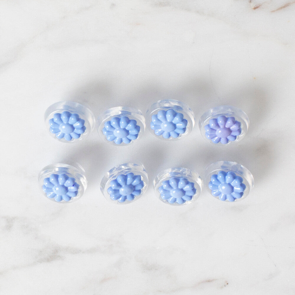 Loren Crafts 8 Pack Daisy Button, Transparent Blue - 263