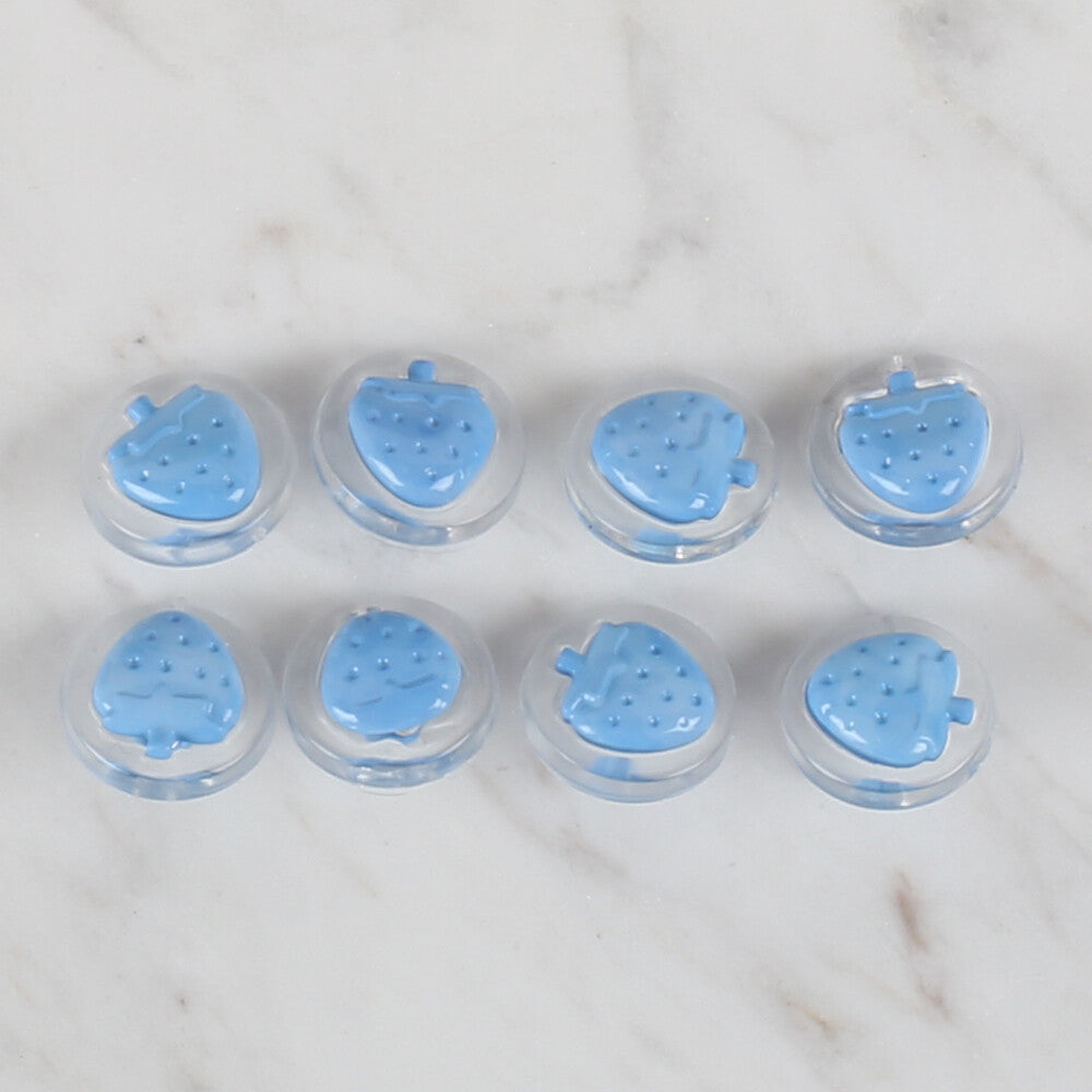 Loren Crafts 8 Pack  Strawberry Button, Transparent Blue - 264