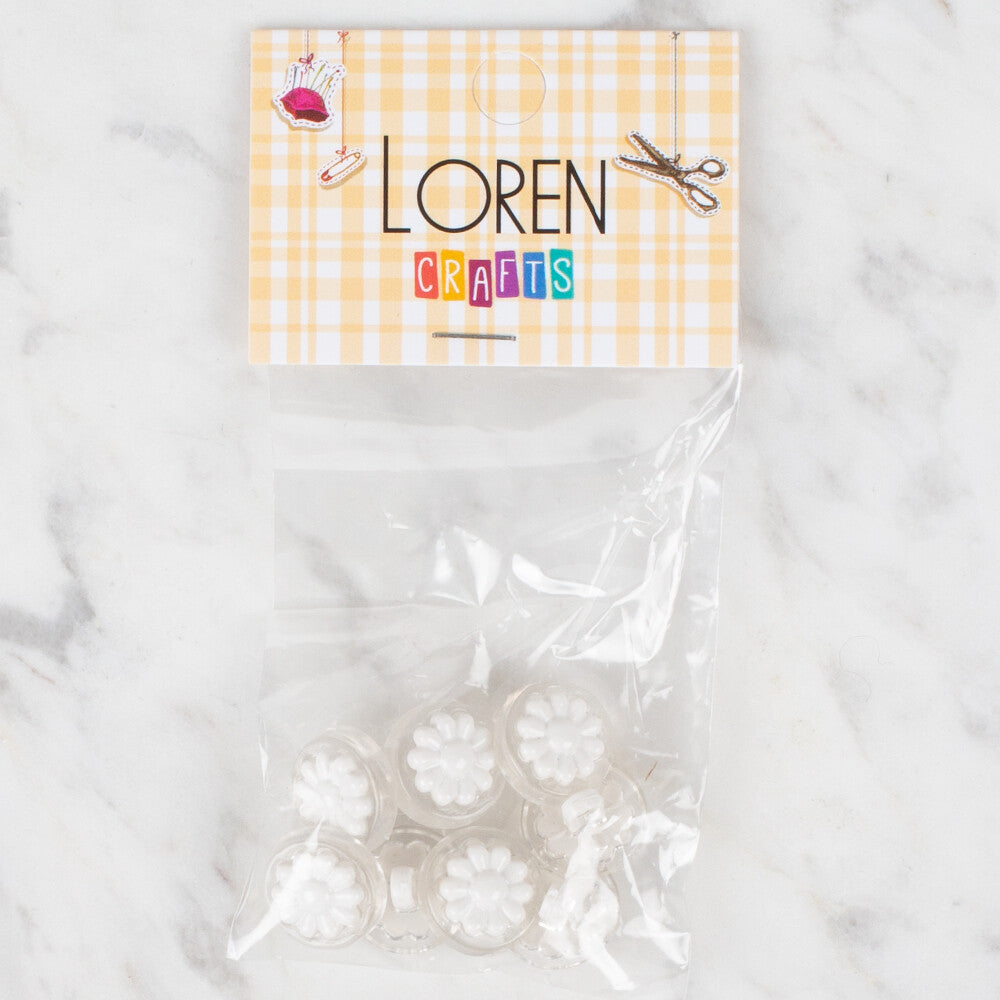 Loren Crafts 8 Pack Flower Button - 276