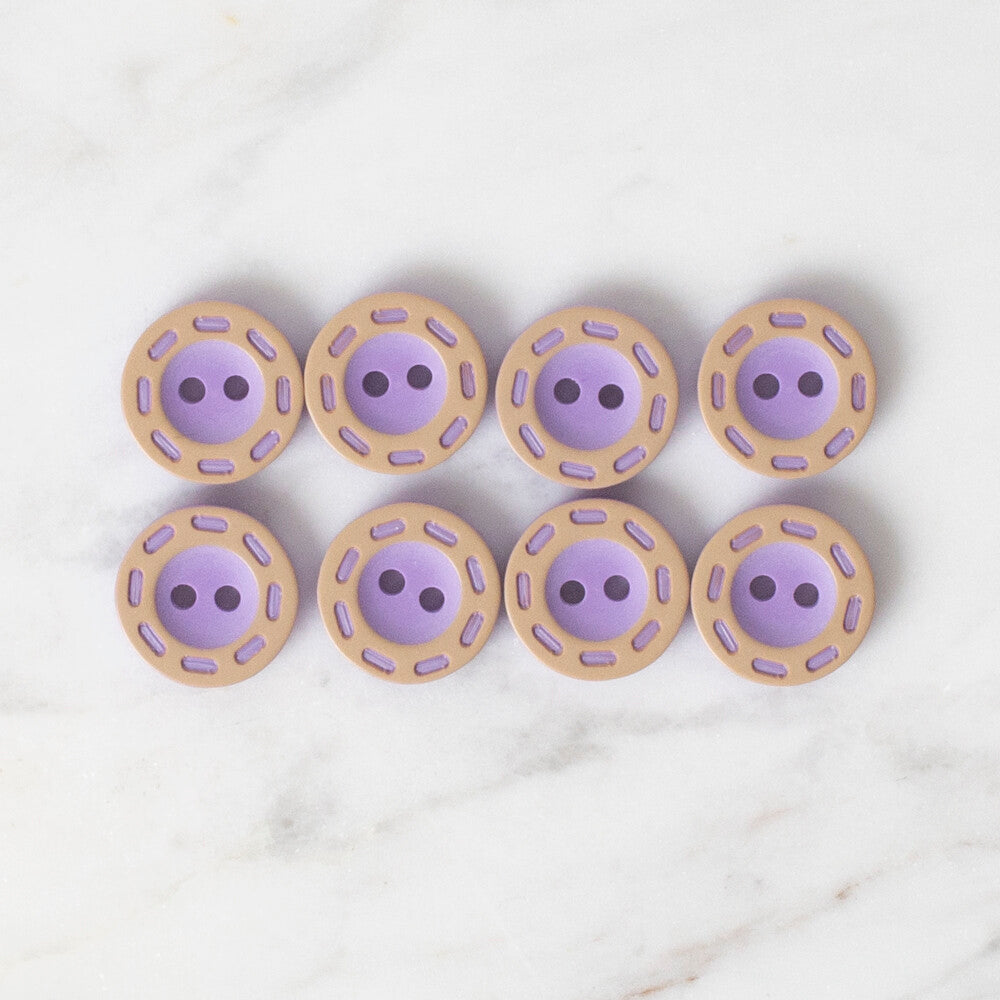 Loren Crafts 8 Pack Button, Lilac - 292