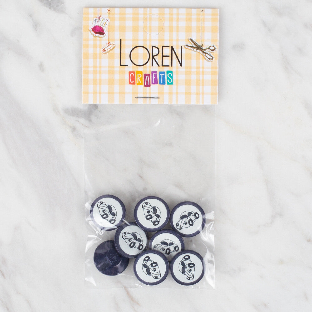 Loren Crafts 8 Pack Car Button - 393