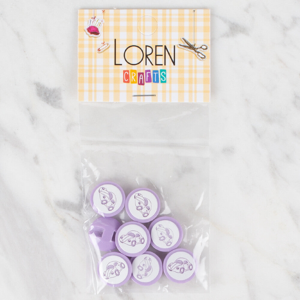 Loren Crafts 8 Pack Car Button - 397