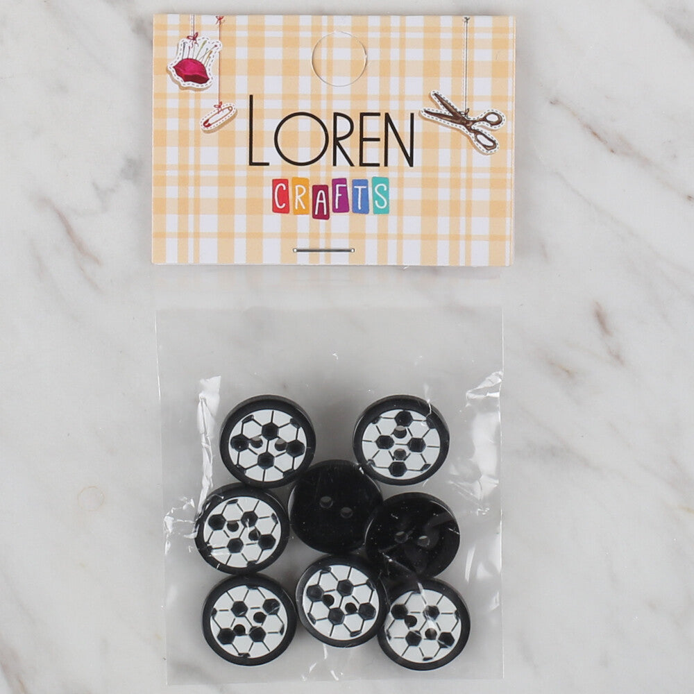 Loren Crafts 8 Pack Soccer Ball Button - 409