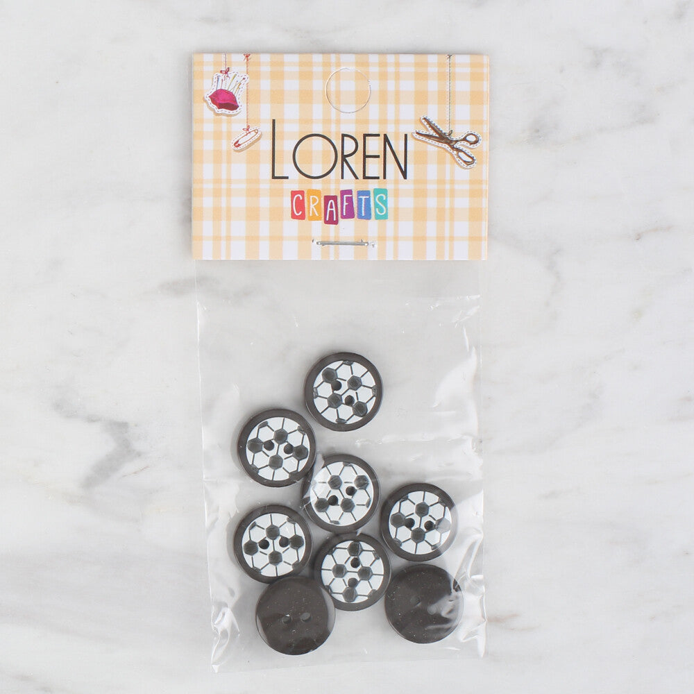 Loren Crafts 8 Pack Soccer Ball Button - 411