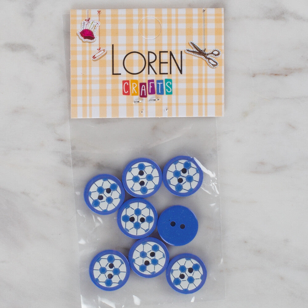 Loren Crafts 8 Pack Soccer Ball Button- 414