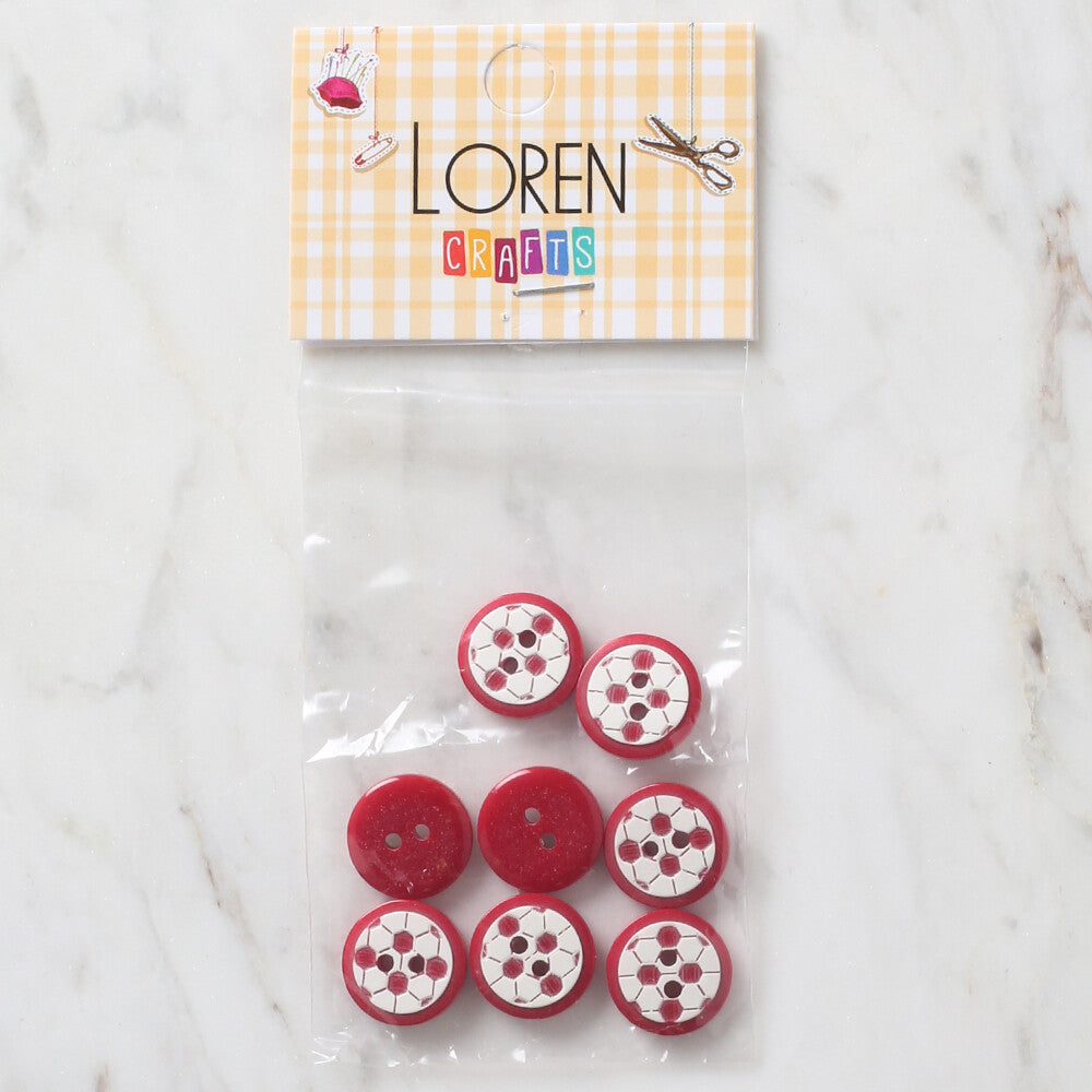 Loren Crafts 8 Pack Soccer Ball Button - 418