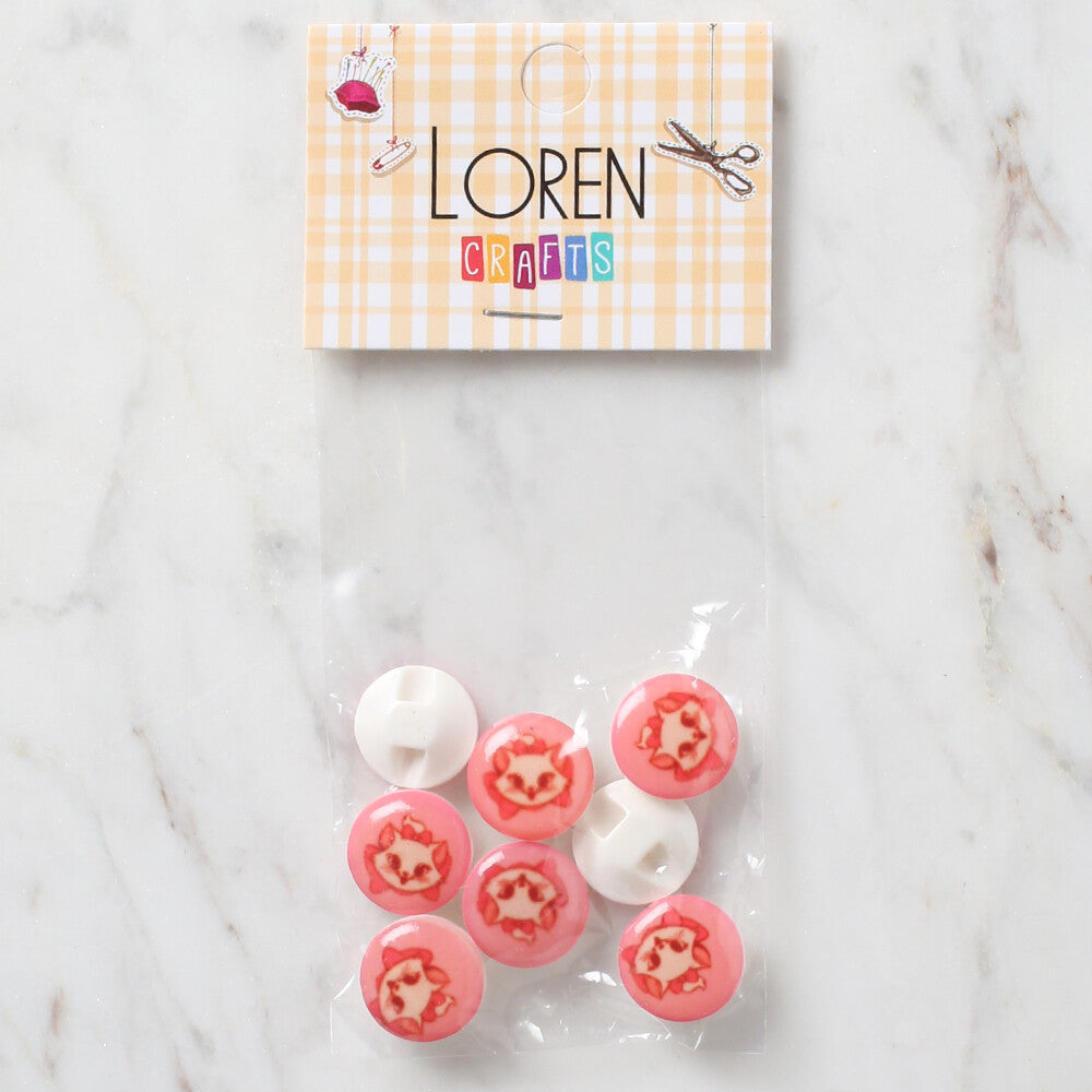 Loren Crafts 8 Pack Round Button - 445