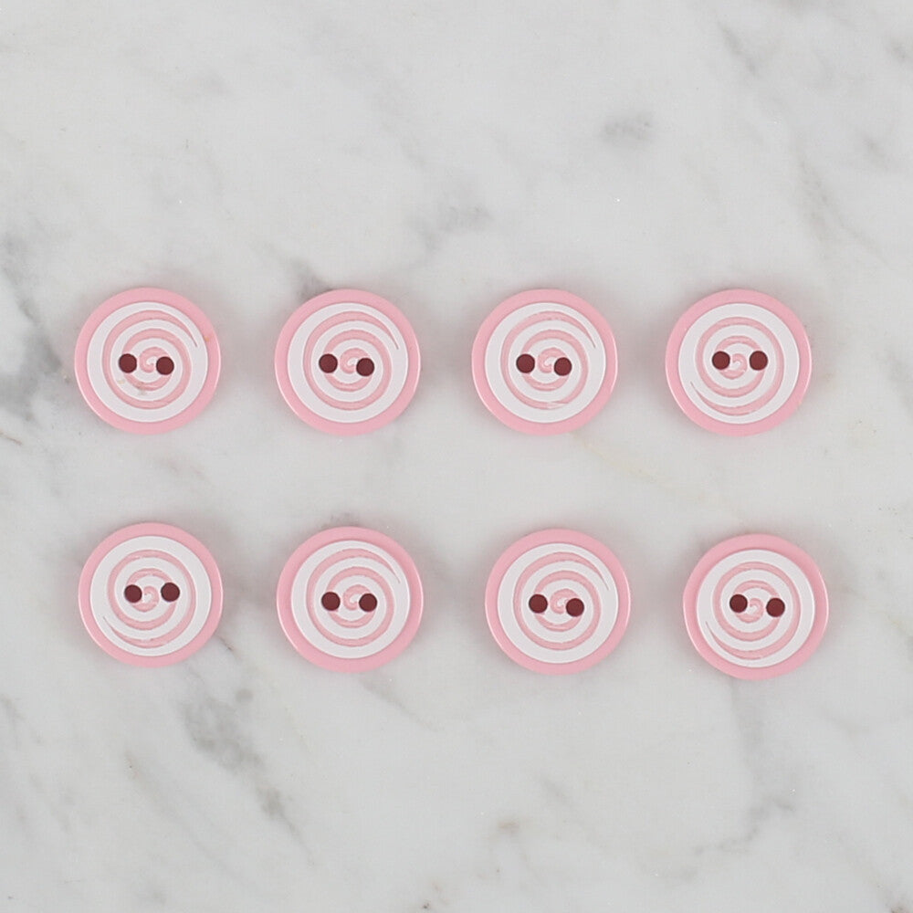 Loren Crafts 8 Pack Round Button, Pink - 447