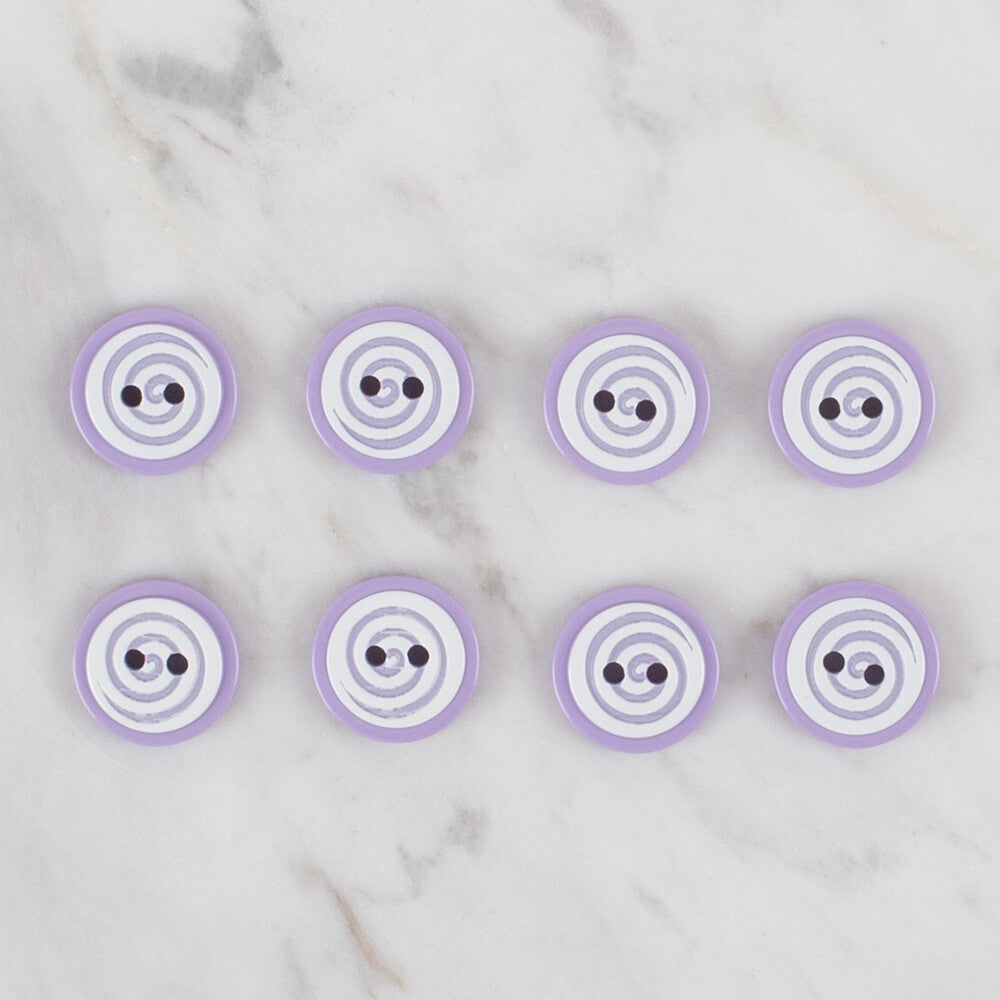 Loren Crafts 8 Pack Round Button, Lilac - 450