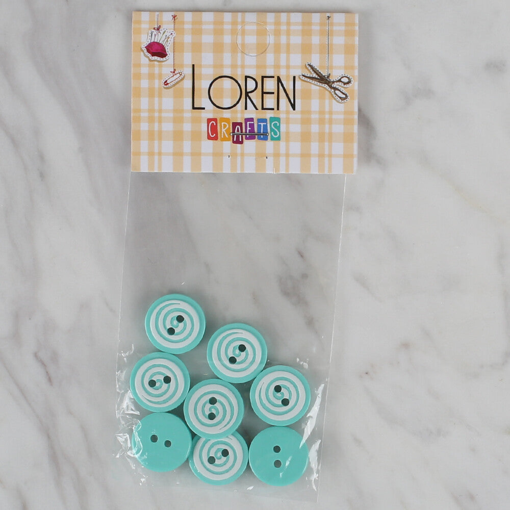 Loren Crafts 8 Pack Round Button, Green - 454