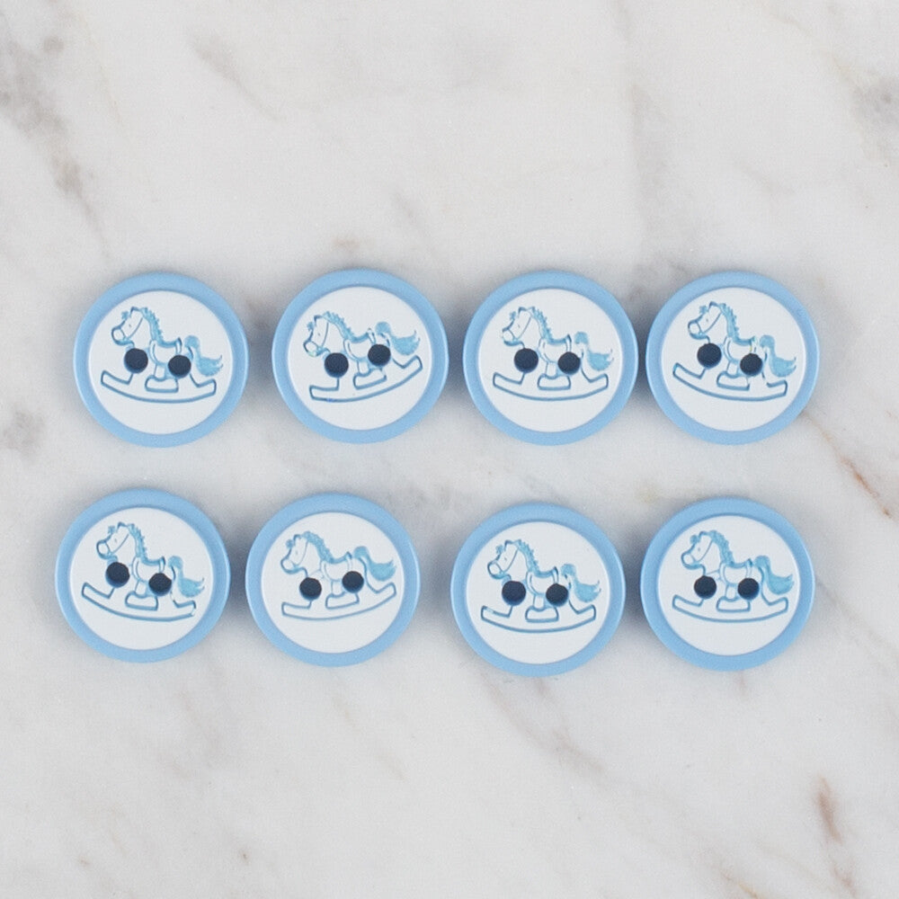 Loren Crafts 8 Pack Shephard Button, Blue - 499