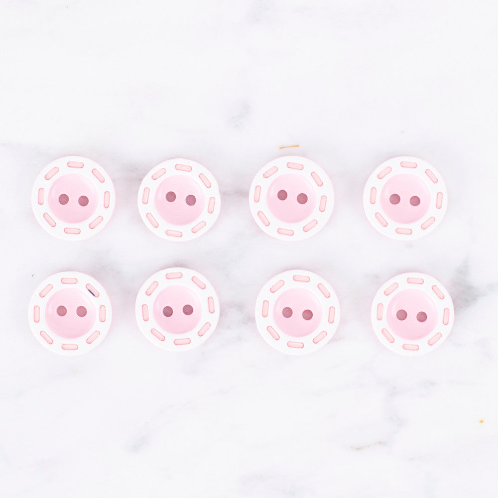 Loren Crafts 8 Pack Button, Light Pink - 0529