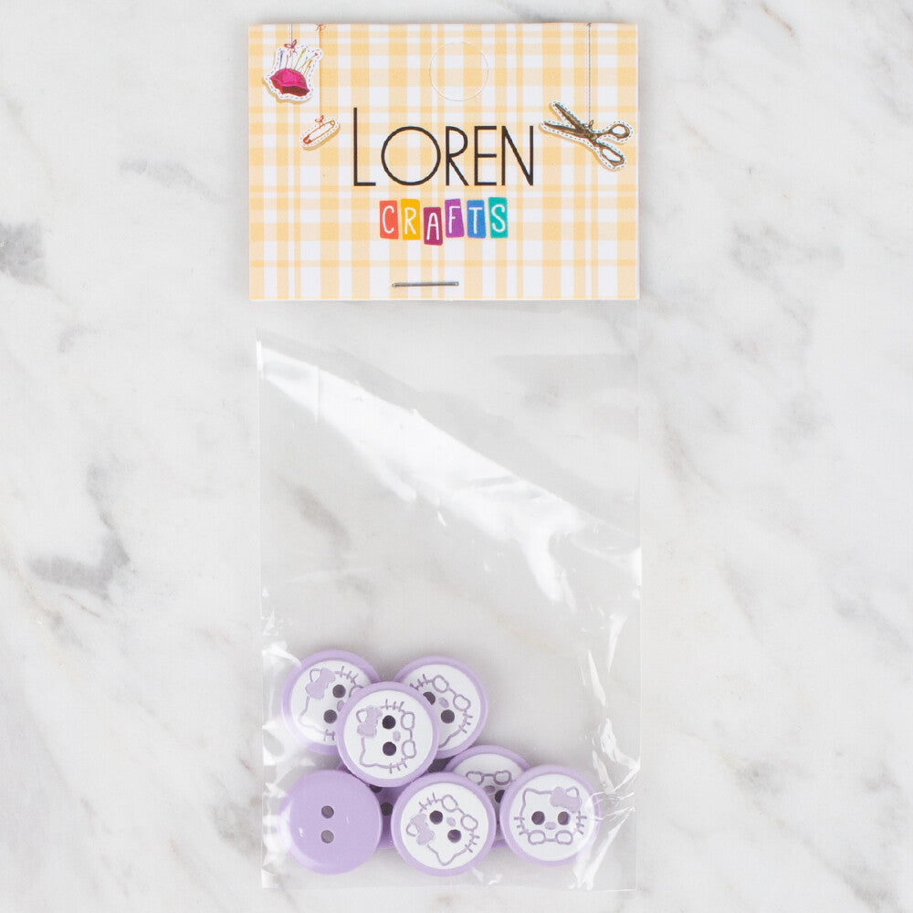 Loren Crafts 8 Pack Button, Lilac - 0585