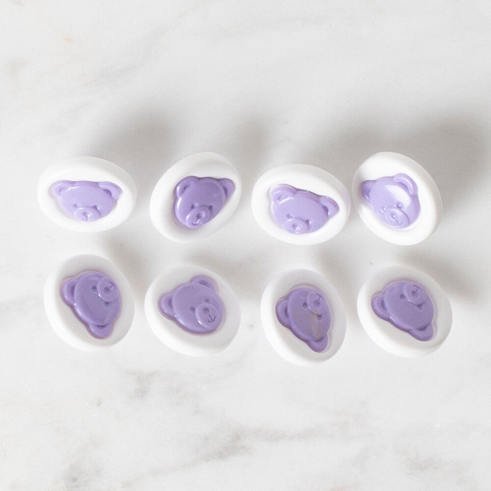 Loren Crafts 8 Pack Round Button, Lilac- 624