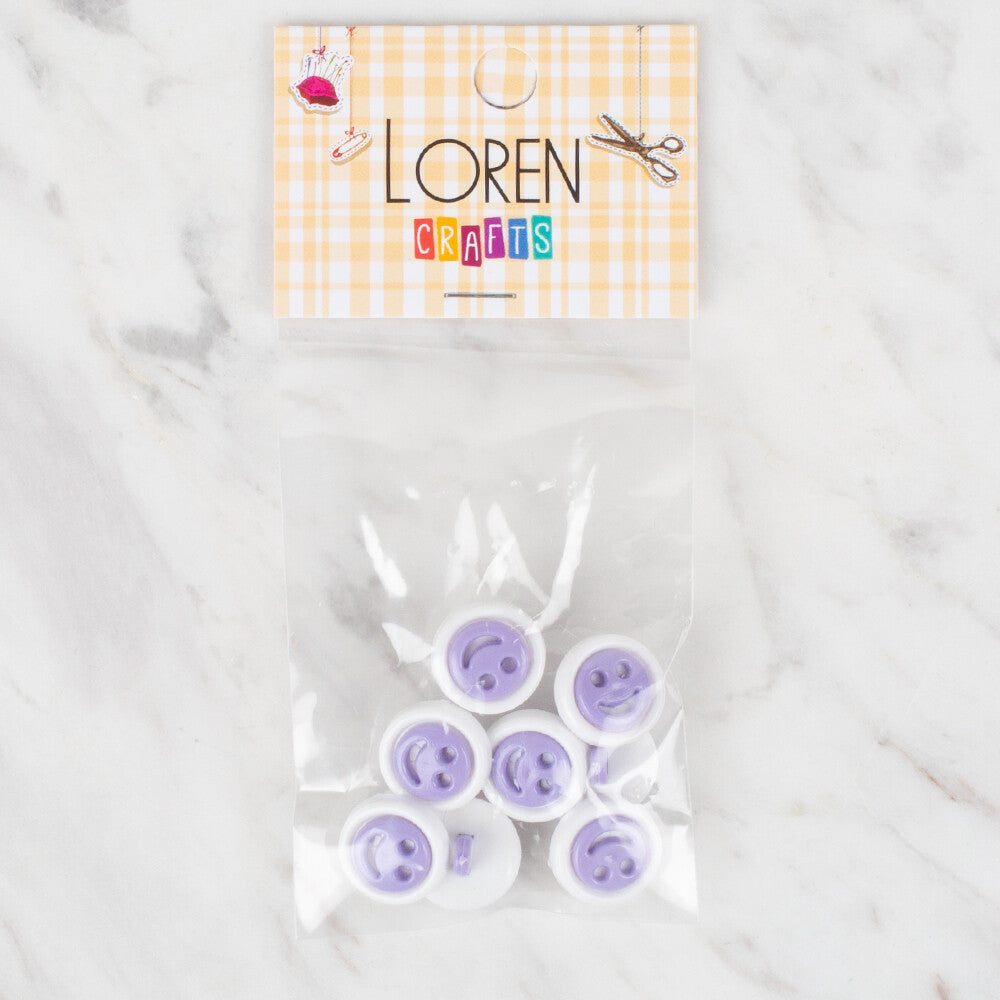 Loren Crafts 8 Pack Button, Lilac - 634