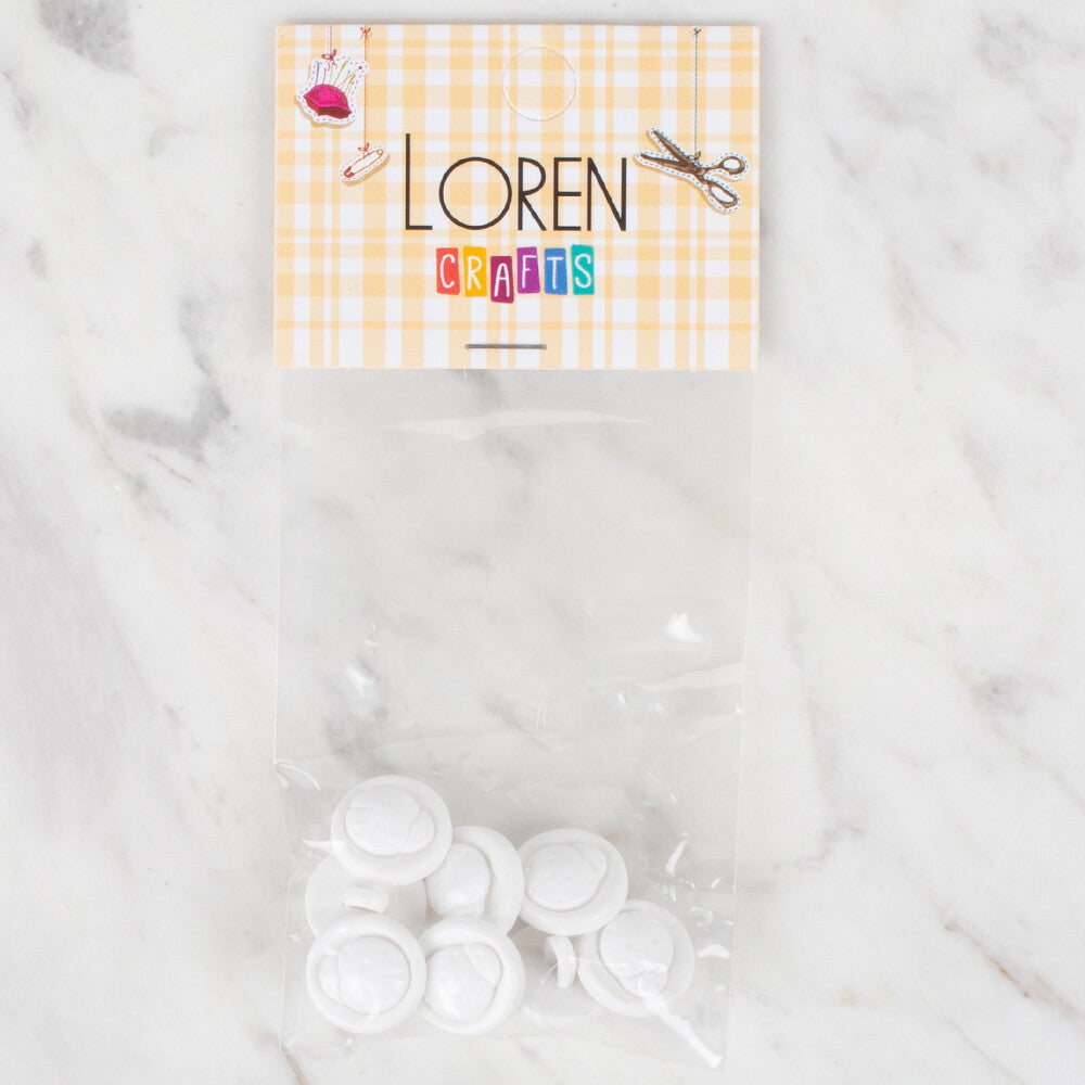 Loren Crafts 8 Pack Lady Bug Button, White - 639