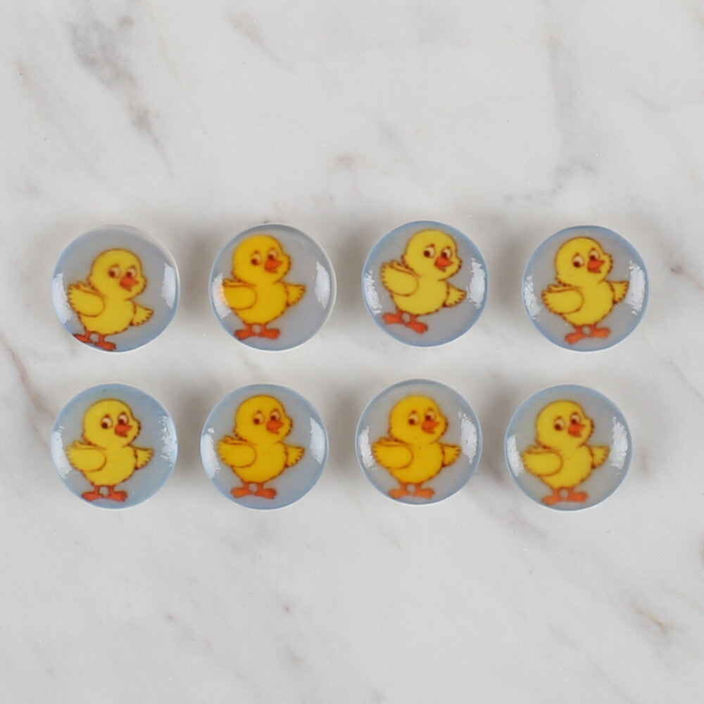 Loren Crafts 8 Pack Chick Button, Blue- 700