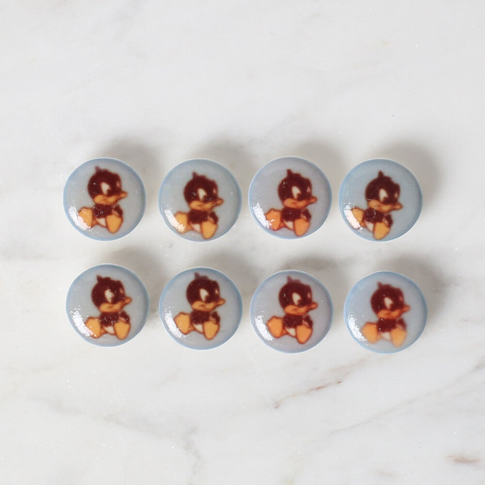 Loren Crafts 8 Pack Duck Button, Blue- 705