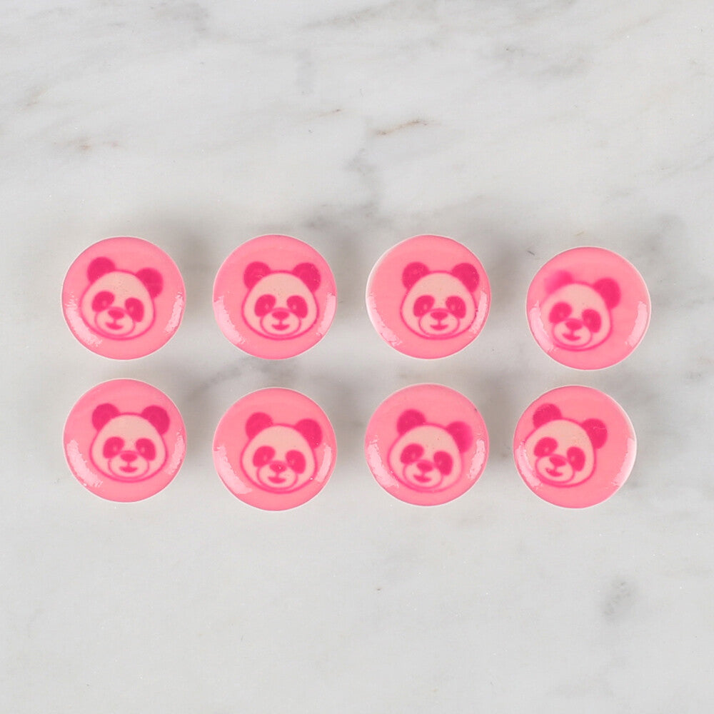 Loren Crafts 8 Pack Panda Button, Pink - 708