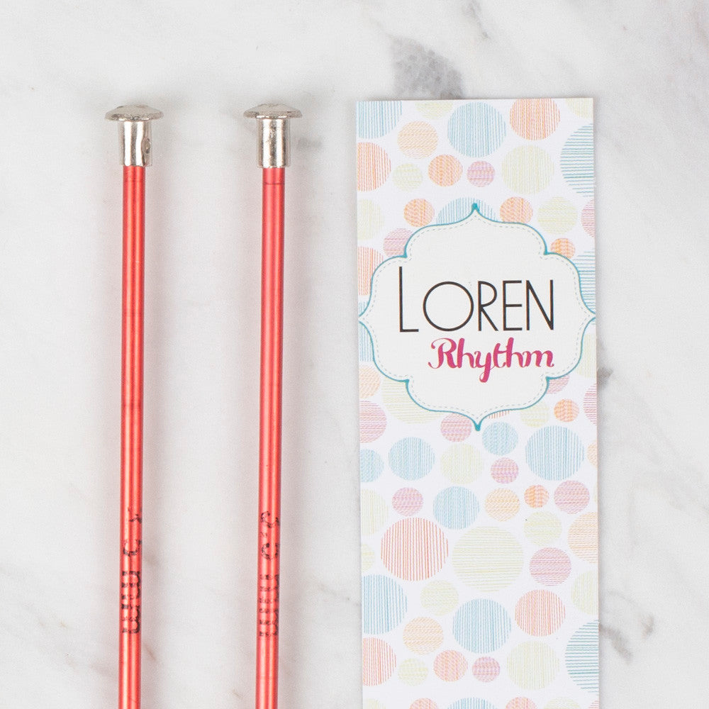 Loren Rythm Knitting Needle, Metal, 3,5mm, Red