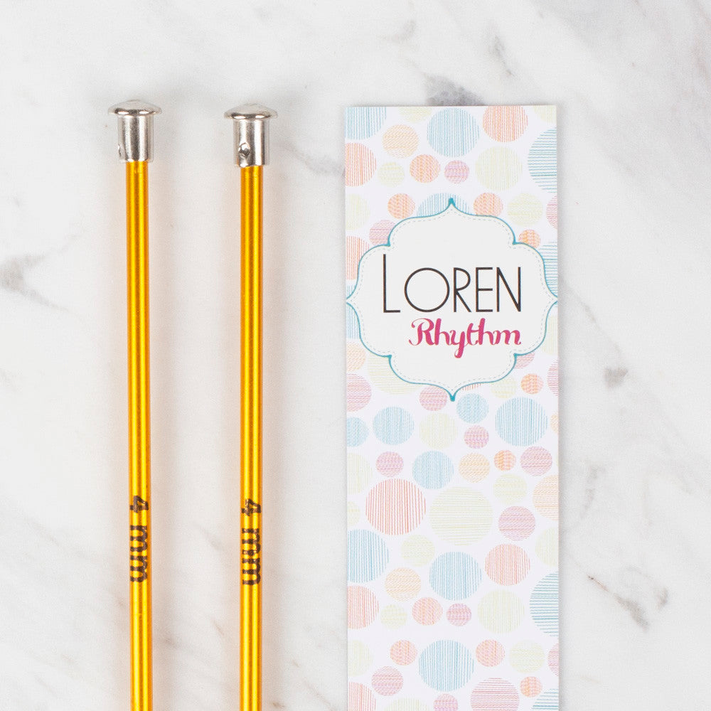 Loren Rythm Knitting Needle, Metal, 4mm, Yellow