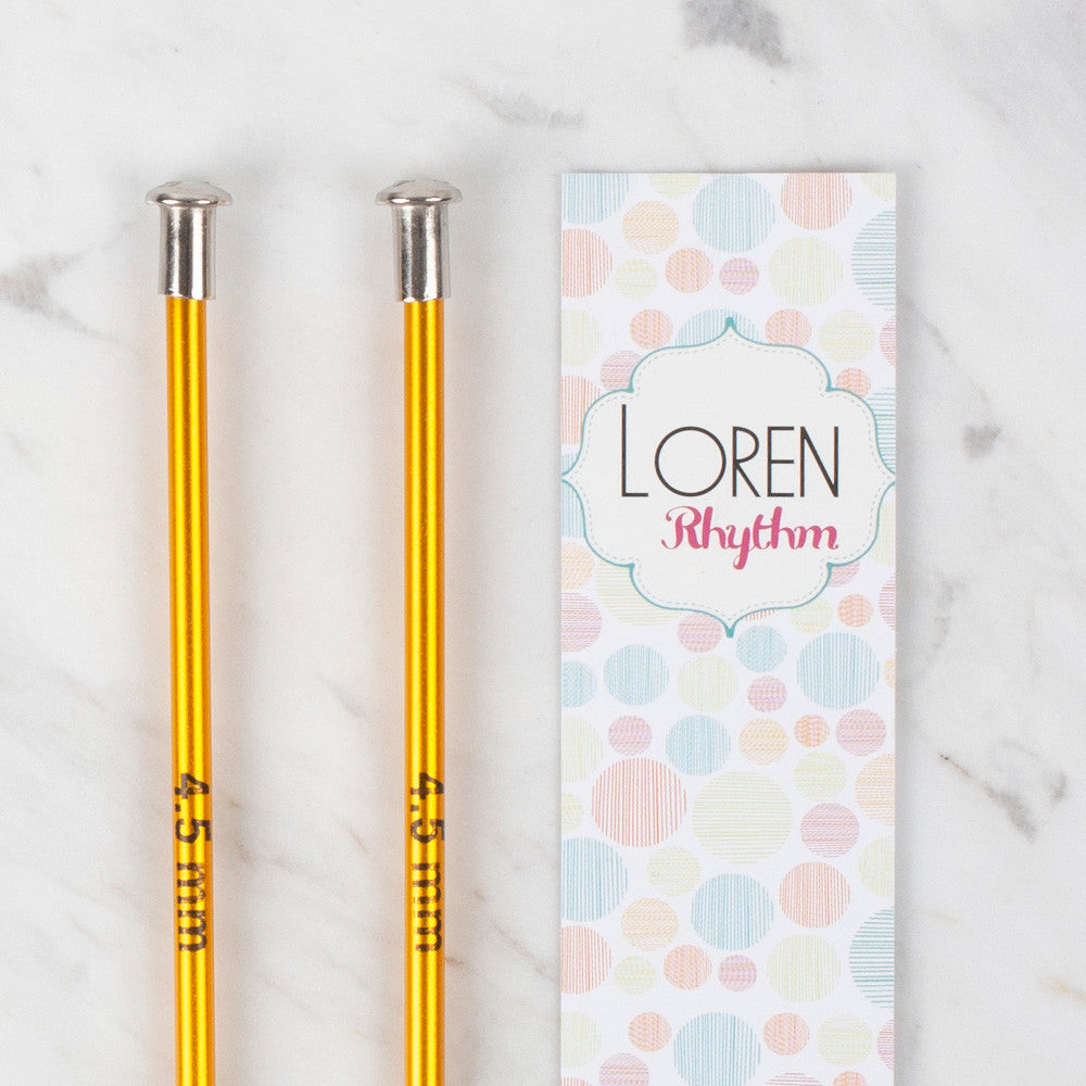 Loren Rythm Knitting Needle, Metal, 4,5mm, Yellow