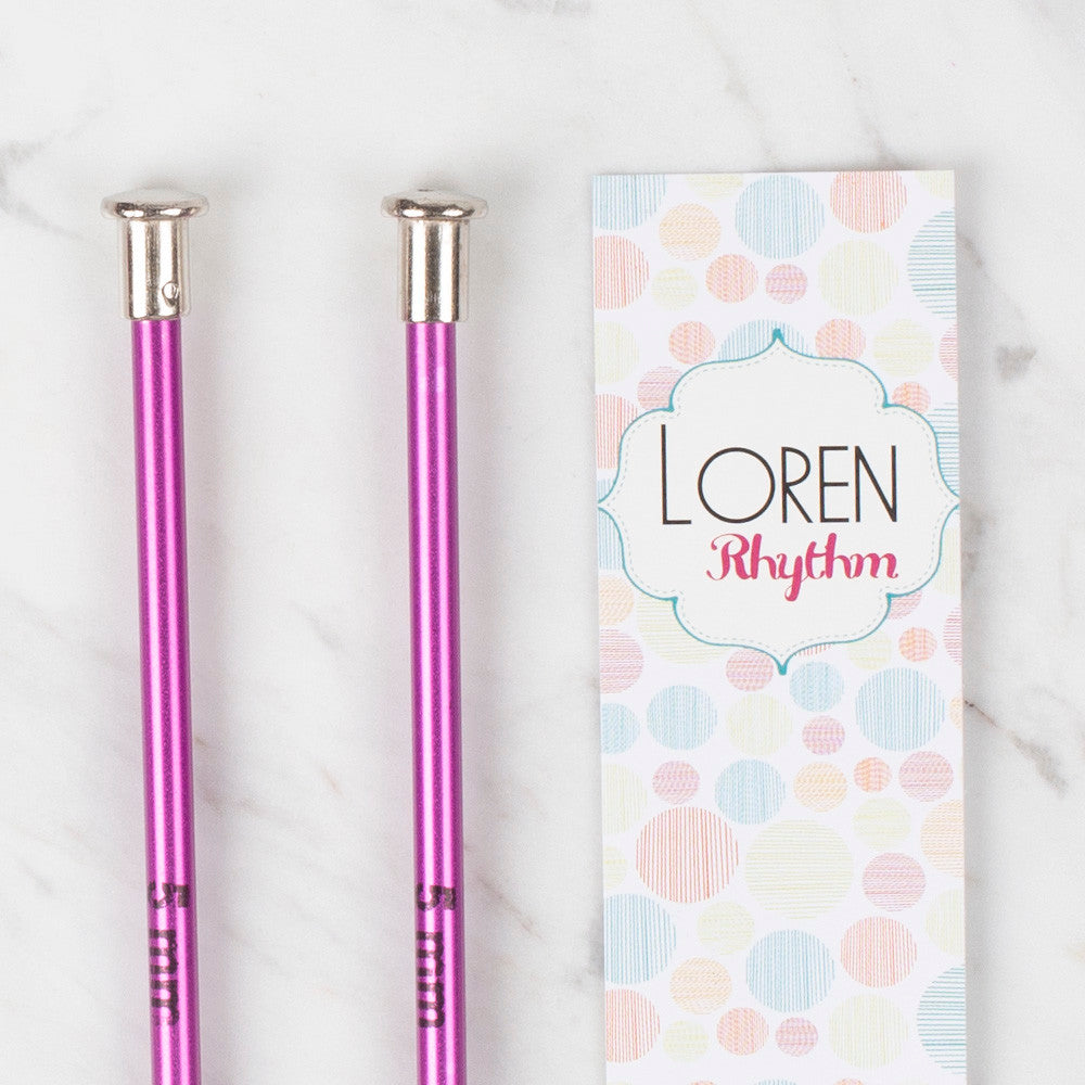 Loren Rythm Knitting Needle, Metal, 5mm, Purple