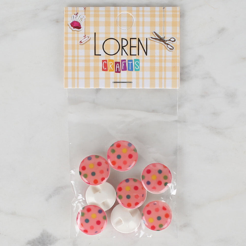 Loren Crafts 8 Pack Round Button - 711