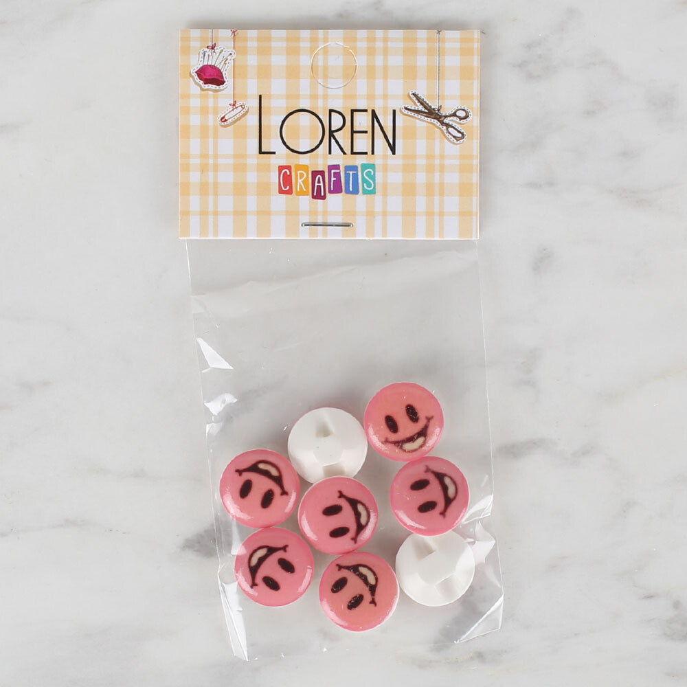 Loren Crafts 8 Pack Round Button - 713