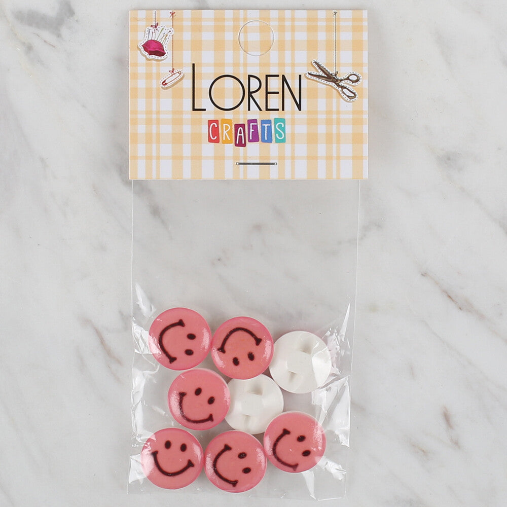 Loren Crafts 8 Pack Round Button - 716