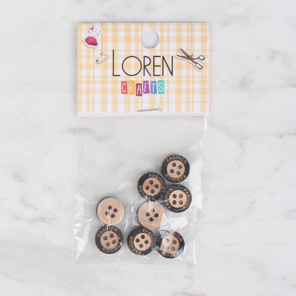 Loren Crafts 8 Pack Wooden Button - 718