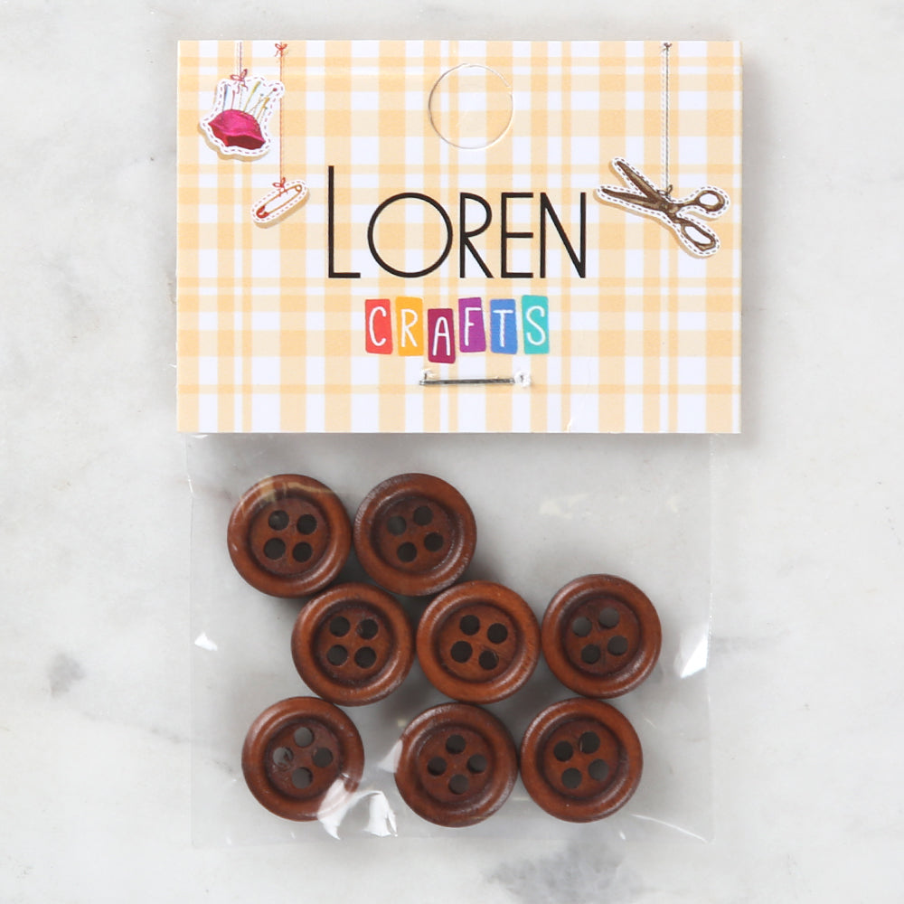 Loren Crafts 8  Pack Wooden Button - 720