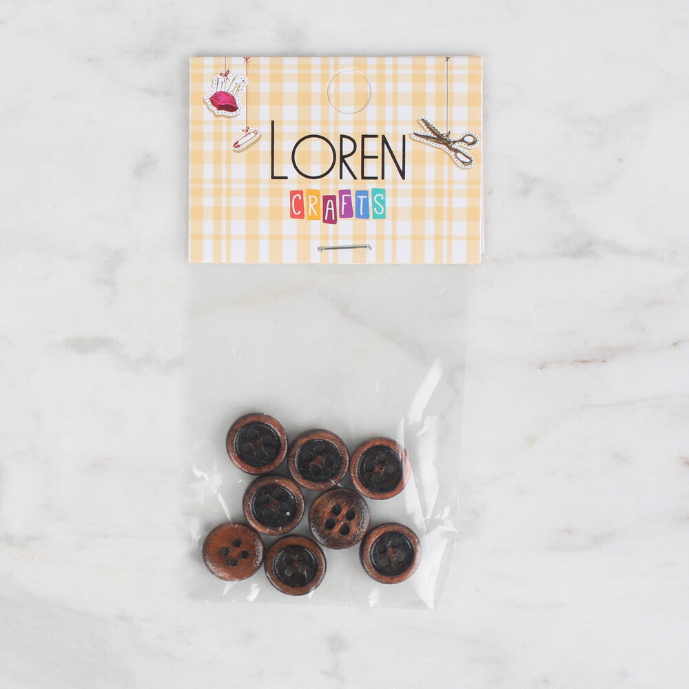 Loren Crafts 8  Pack Wooden Button - 721