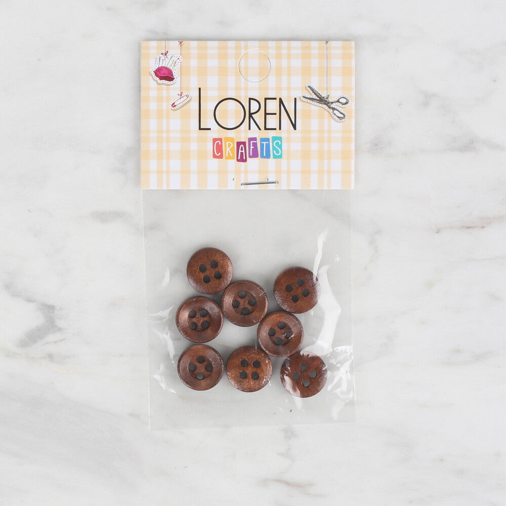 Loren Crafts 8 Pack Wooden Button - 722