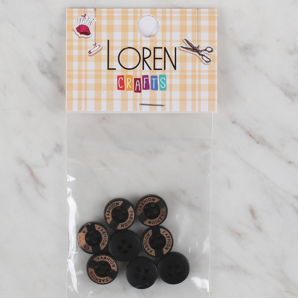 Loren Crafts 8 Pack Wooden Button - 727