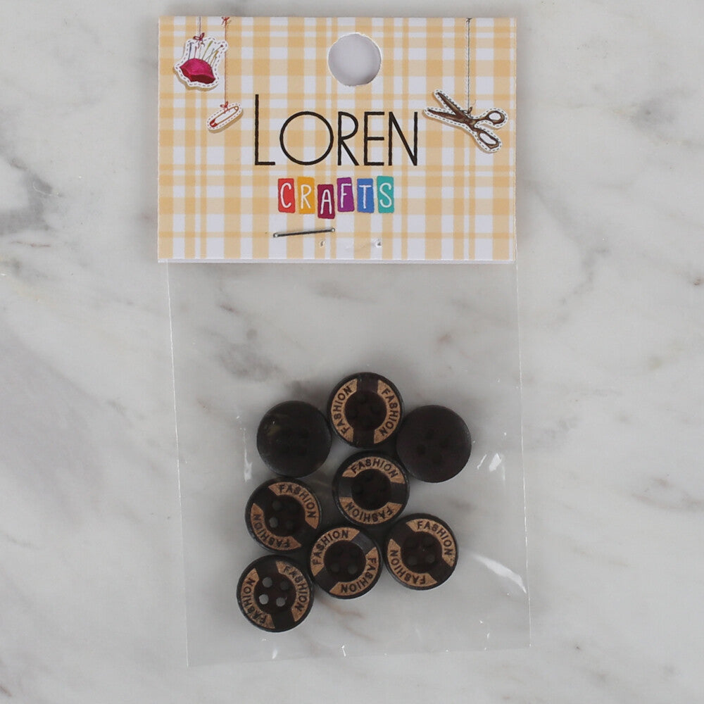 Loren Crafts 8 Pack Wooden Button - 718