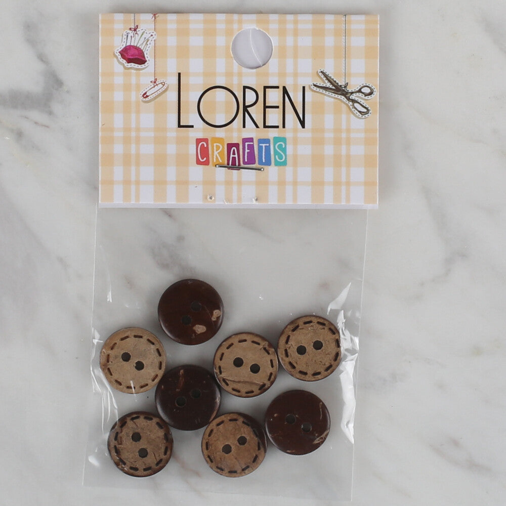 Loren Crafts 8  Pack Wooden Button - 730