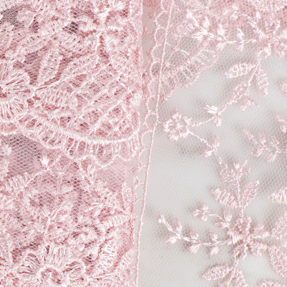 Önel Lace Ribbon, 6 cm, Light Pink, Flower Patterned - 61