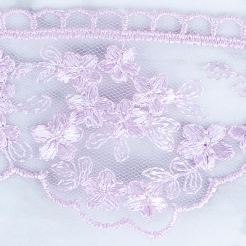 Önel Lace Ribbon, 5 cm, Lilac, Flower Patterned - 3406