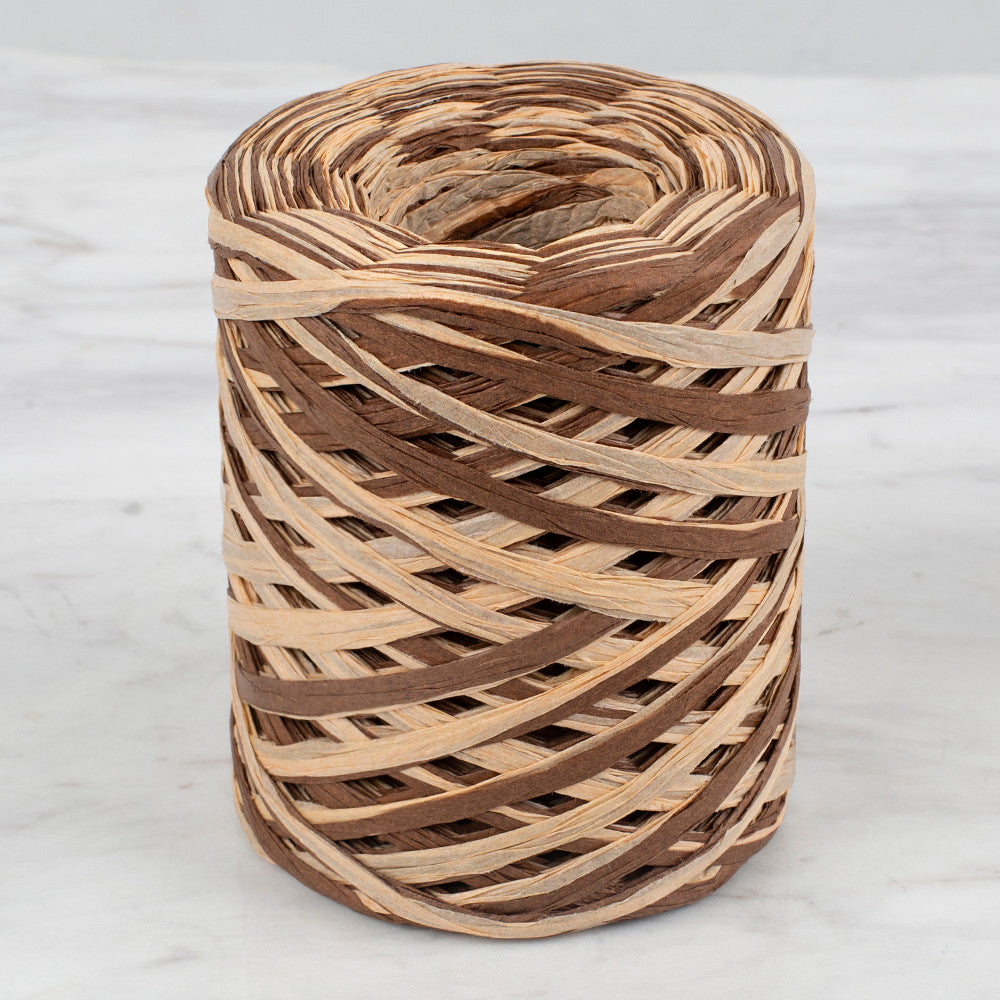 Loren Natural Raffia Paper Yarn, Variegated, 50 gr