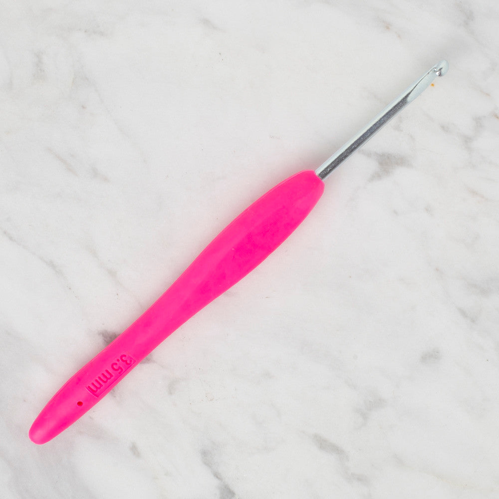 Yabalı 3.5 mm Soft Handle Crochet Hook, Neon Pembe - YBL - 323